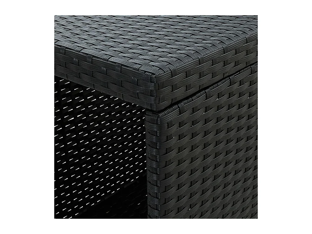 Fehmi  Ensemble de bar de jardin 5 pcs et coussins Résine tressée Noir