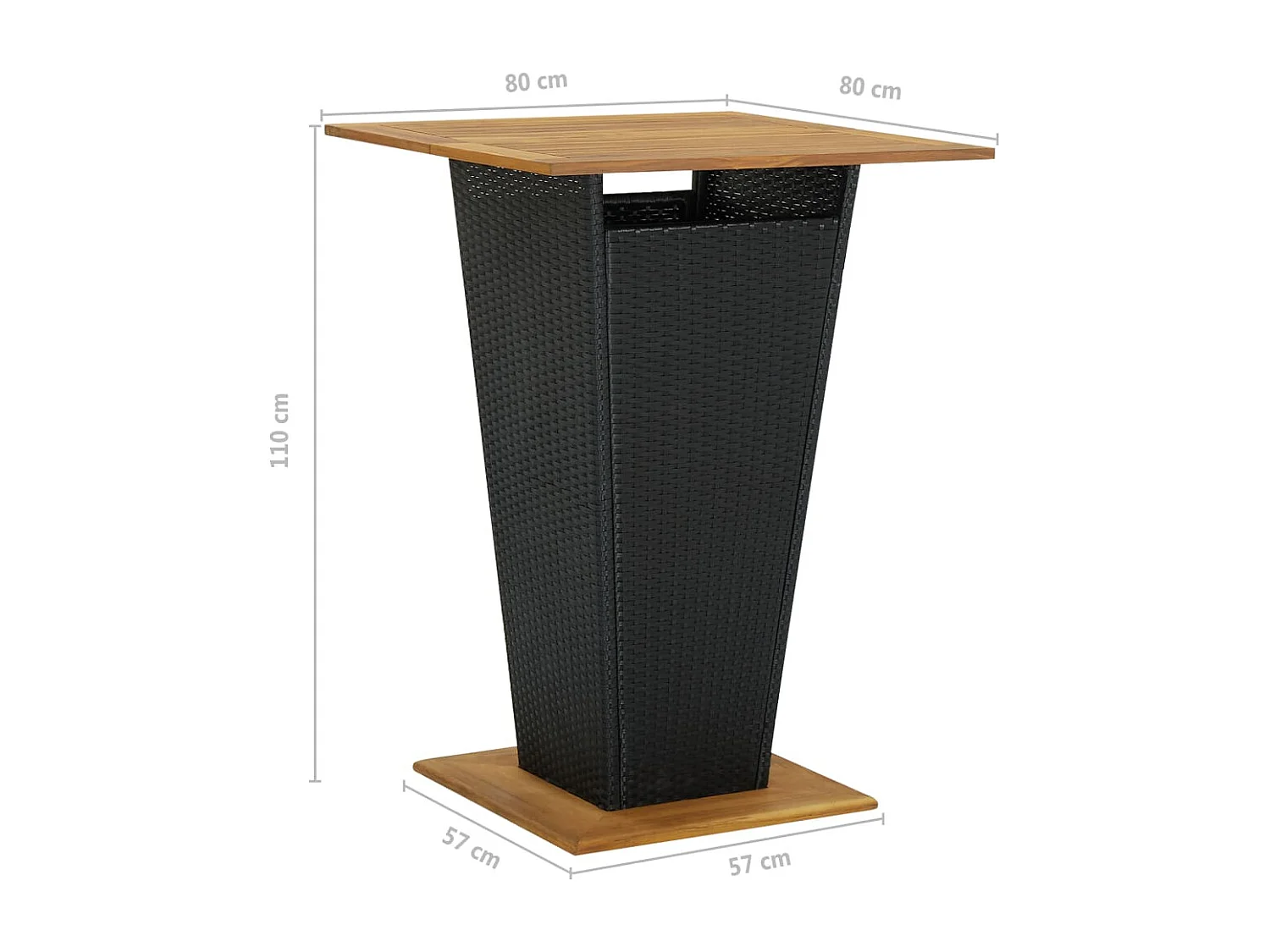 Fairlawn  Ensemble de bar de jardin 3 pcs et coussins Résine tressée Noir