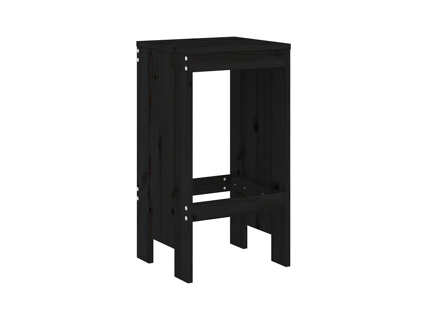 Zeynel  Ensemble de bar de jardin 3 pcs noir bois de pin massif