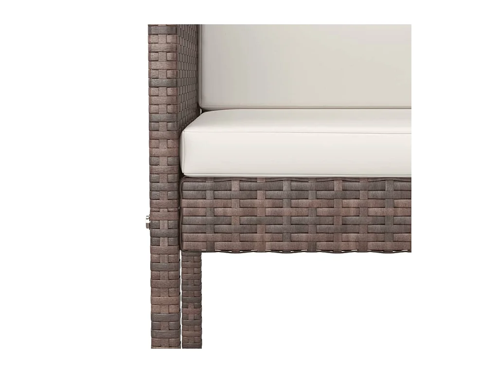 Nylar  Ensemble de bar de jardin avec coussins 7 pcs marron poly rotin