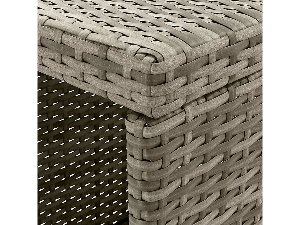 Kella  Ensemble de bar de jardin 3 pcs et coussins gris résine tressée