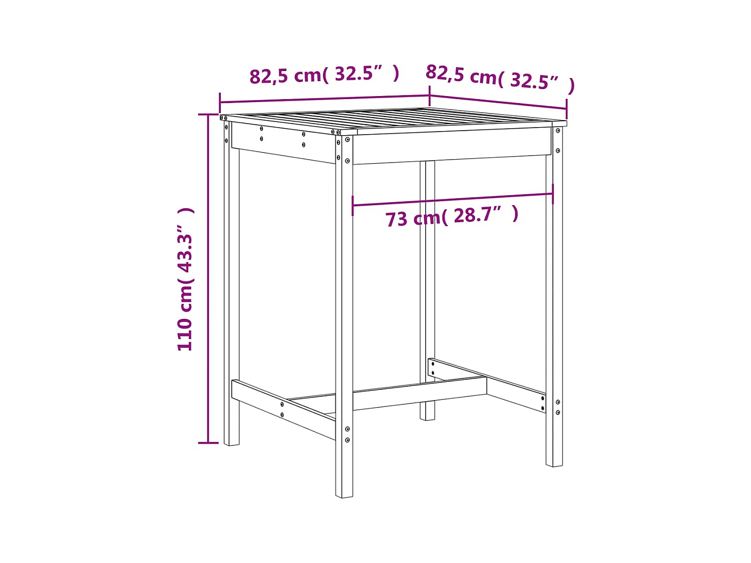 Xalor  Ensemble de bar de jardin 3 pcs gris bois de pin massif