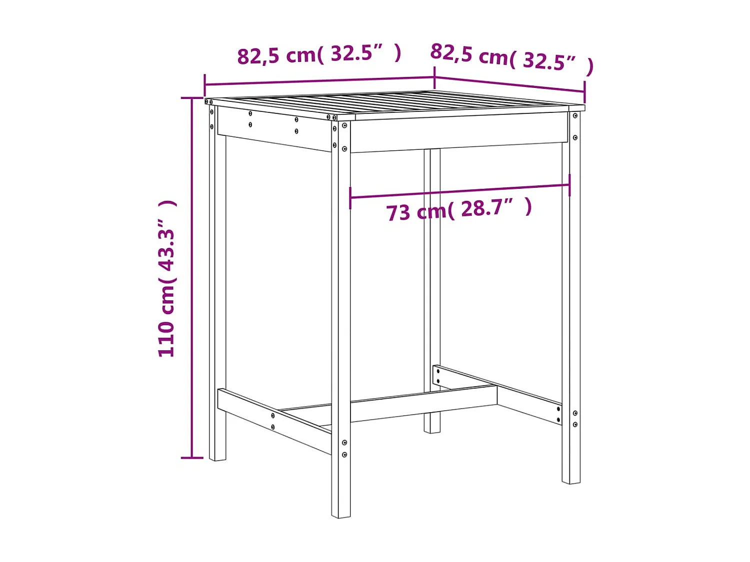 Xalor  Ensemble de bar de jardin 3 pcs gris bois de pin massif