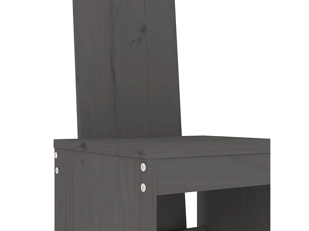 Yrave  Ensemble de bar de jardin 5 pcs gris bois de pin massif