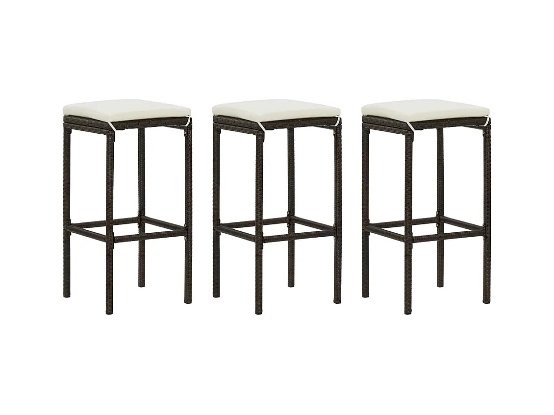 Ballydesmond  Ensemble de bar de jardin avec coussins 4 pcs Marron