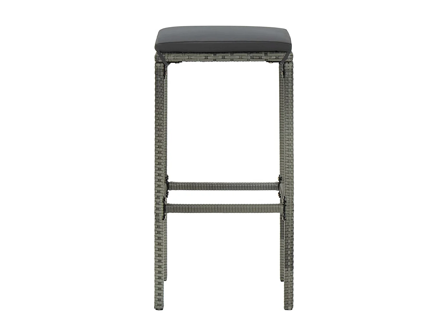 Elisah  Ensemble de bar de jardin 7 pcs et coussins Résine tressée Gris