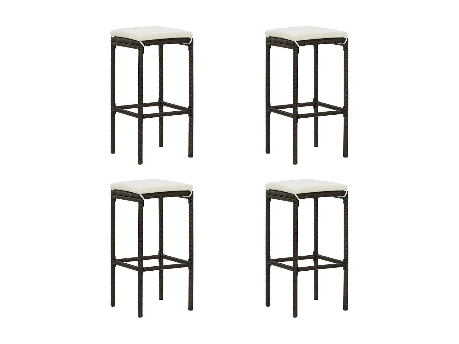 Kaden Lee  Ensemble bar de jardin 5 pcs et coussins Résine tressée Marron