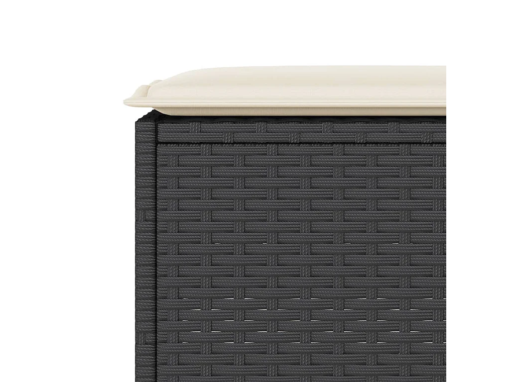 Inarin  Ensemble de bar de jardin 3 pcs avec coussins noir poly rotin