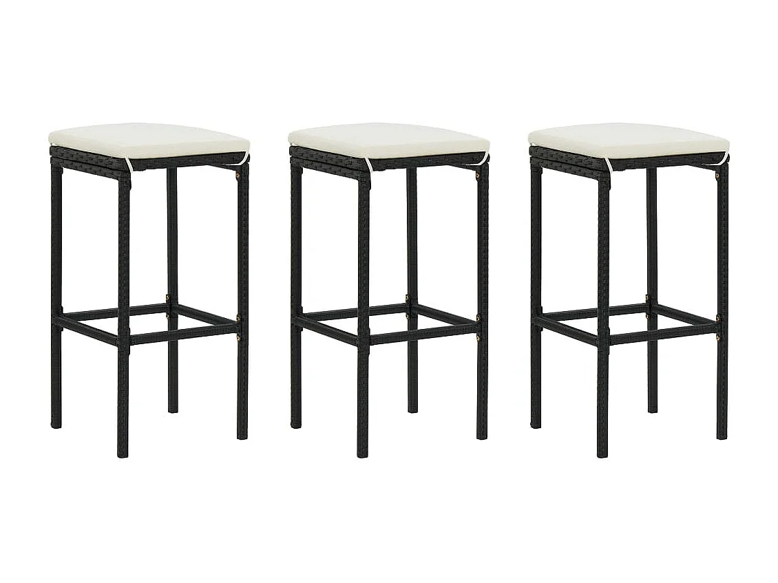 Ballydesmond  Ensemble de bar de jardin avec coussins 4 pcs Noir