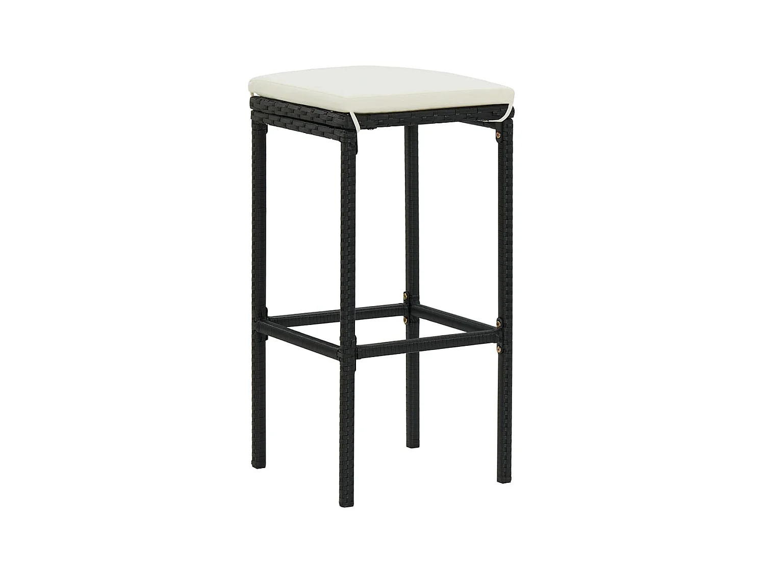 Eliron  Ensemble de bar de jardin 9 pcs avec coussins noir poly rotin