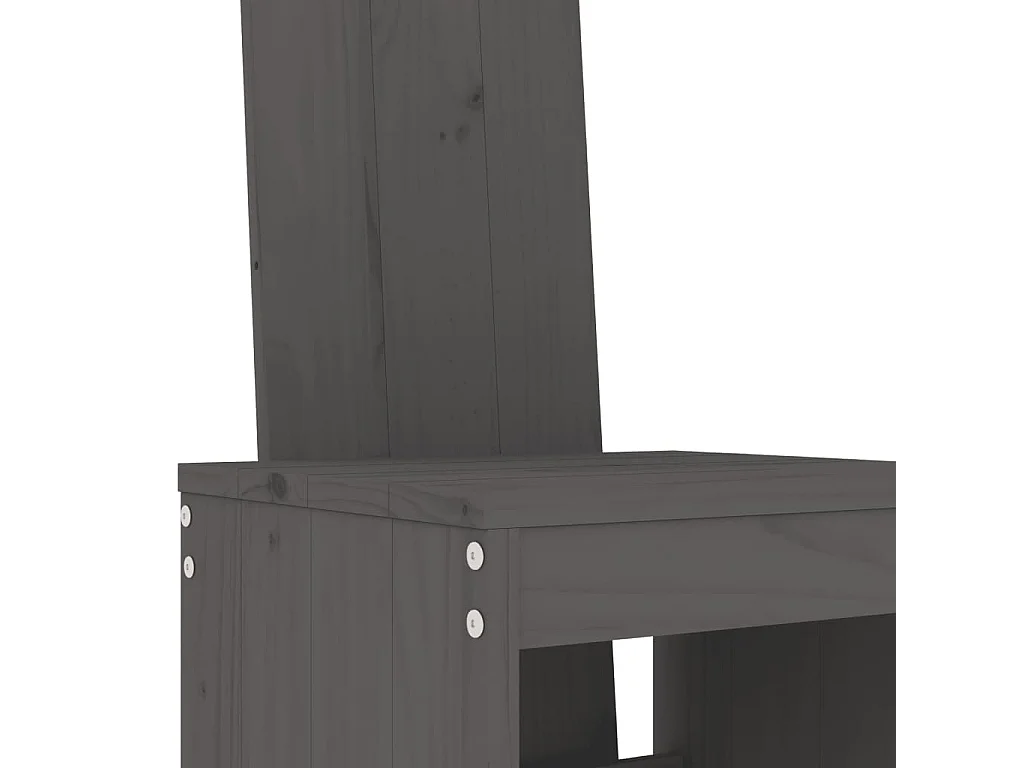 Telvor  7-delige Tuinbarset massief grenenhout grijs