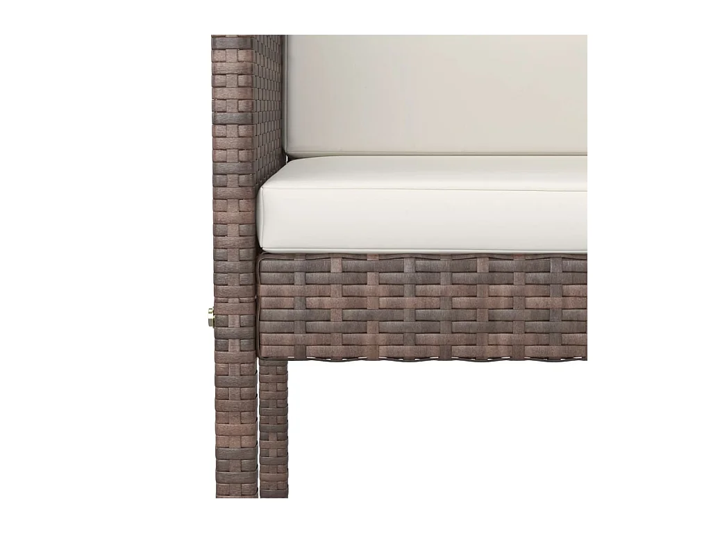 Thylvi  Meubles de bar de jardin 3pcs et coussins Résine tressée Marron