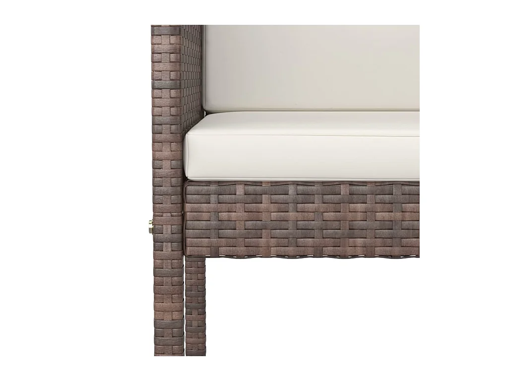 Settimio  Meubles de bar de jardin 5pcs et coussins Résine tressée Marron