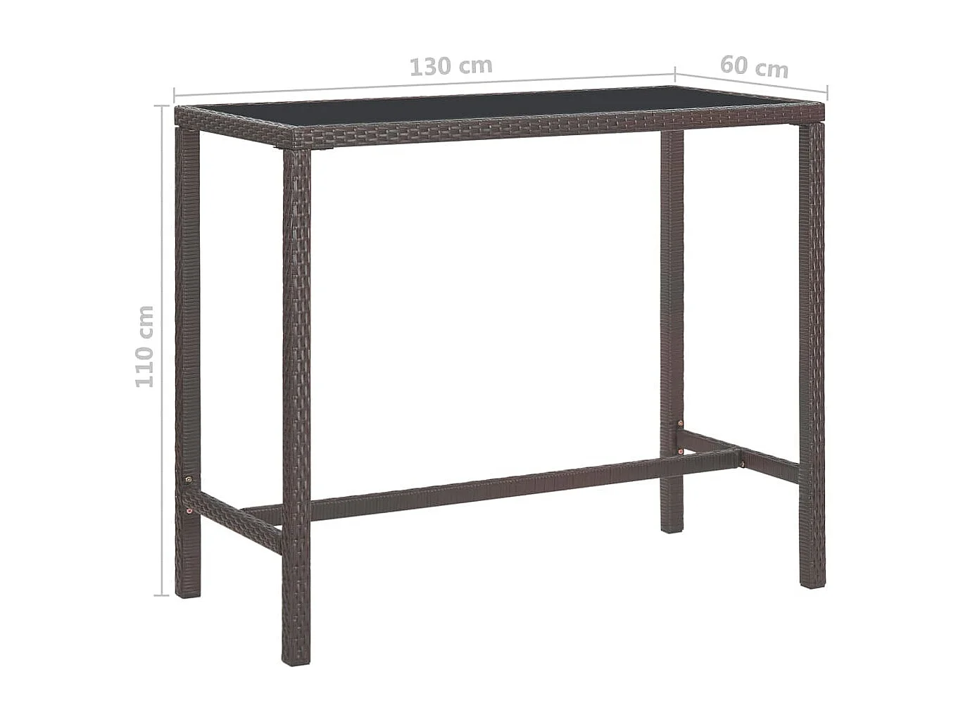 Settimio  Meubles de bar de jardin 5pcs et coussins Résine tressée Marron