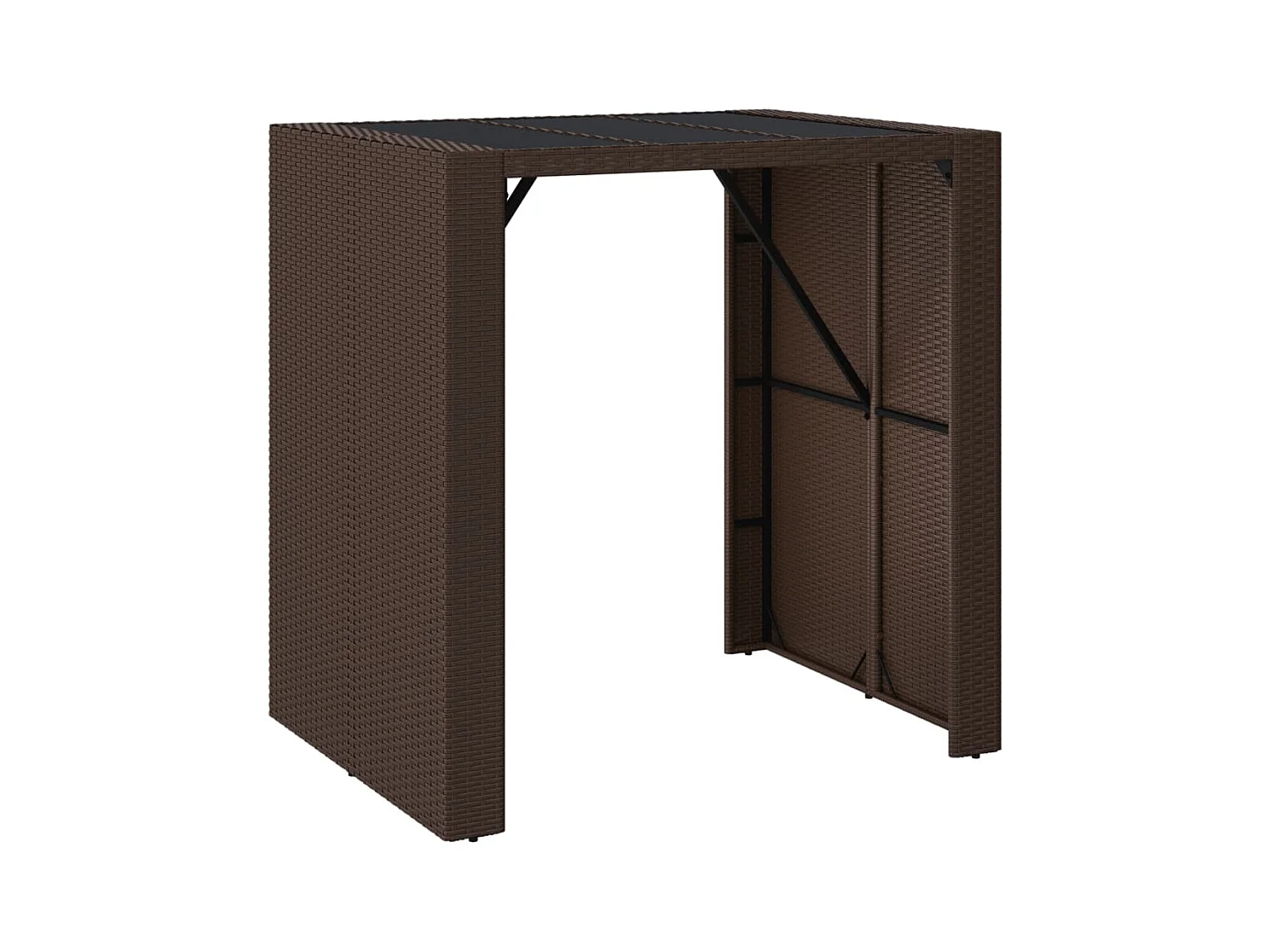 Tomaz  Ensemble de bar de jardin avec coussins 5 pcs marron poly rotin