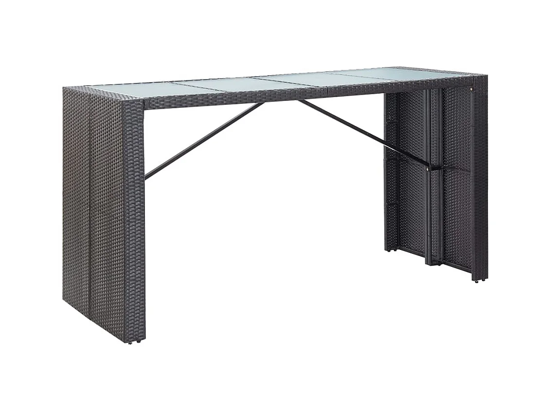 Deniz  Ensemble de bar d'extérieur 9 pcs Résine tressée Noir