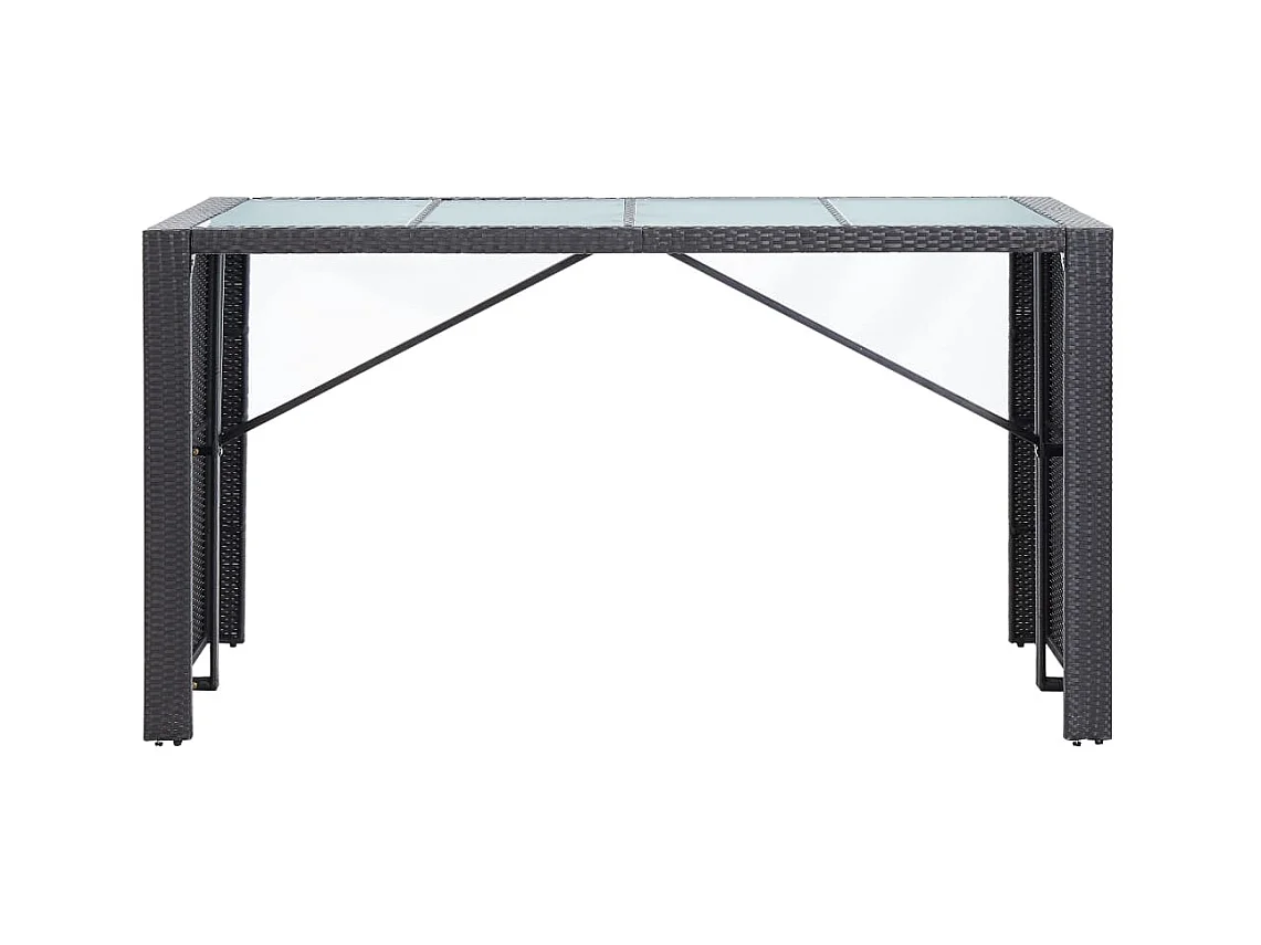 Deniz  Ensemble de bar d'extérieur 9 pcs Résine tressée Noir