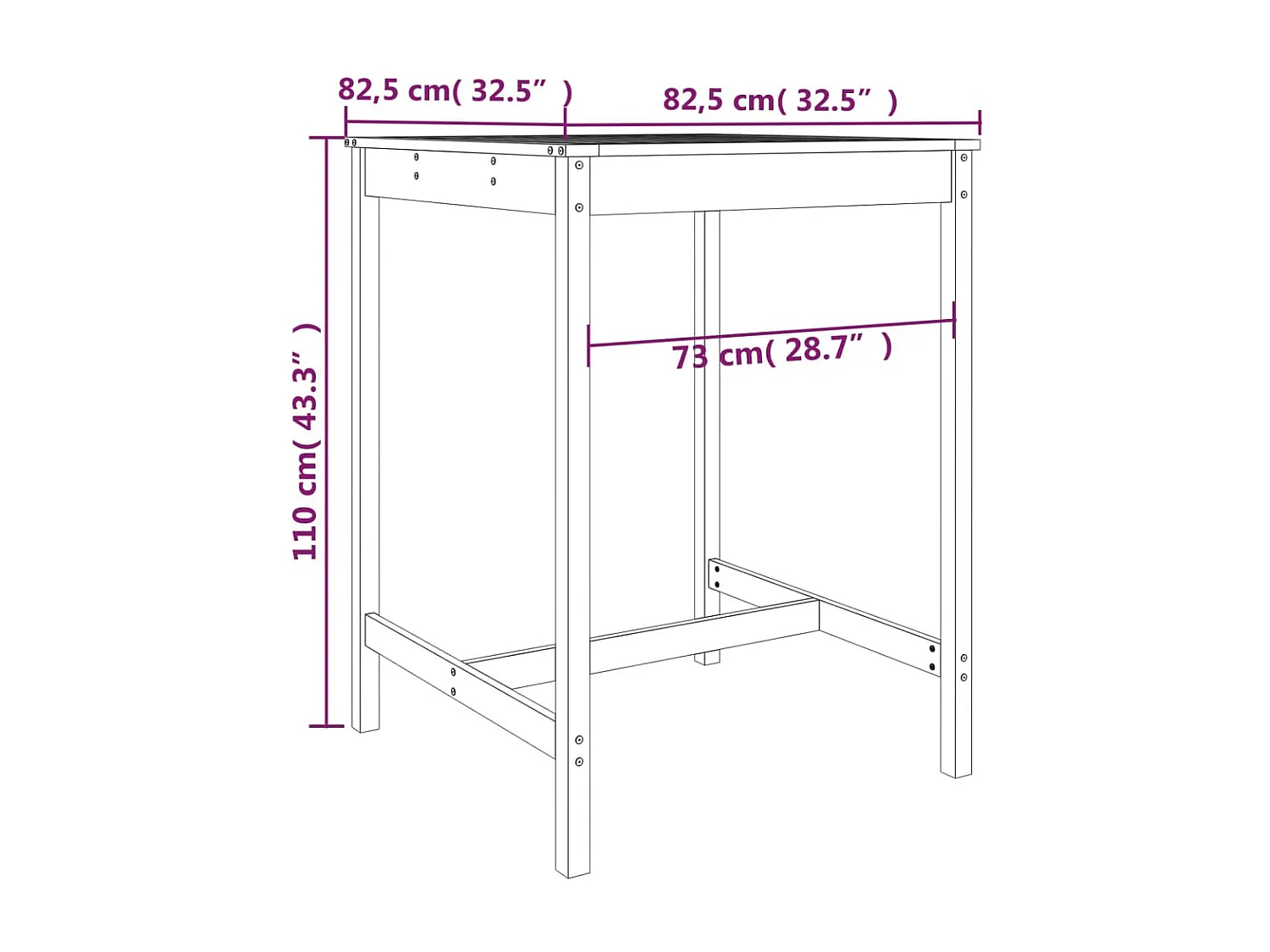 Berchem-Sainte-Agathe  Ensemble de bar de jardin 5 pcs marron miel bois de pin massif