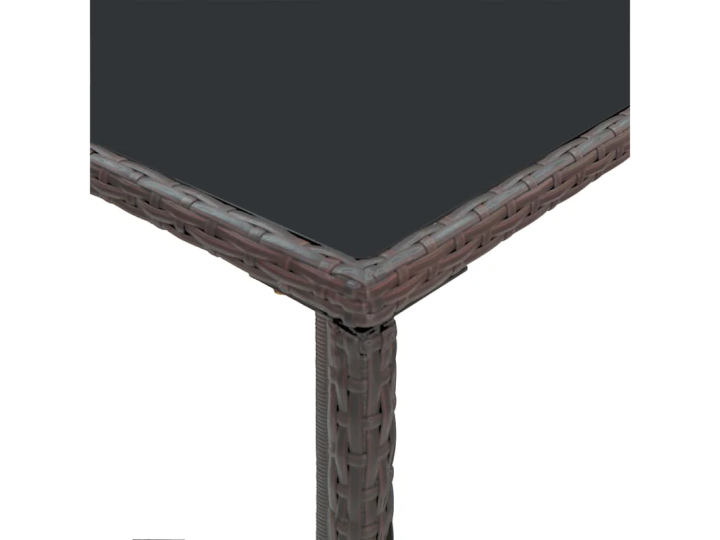 Settimio  Meubles de bar de jardin 3pcs et coussins Résine tressée Marron