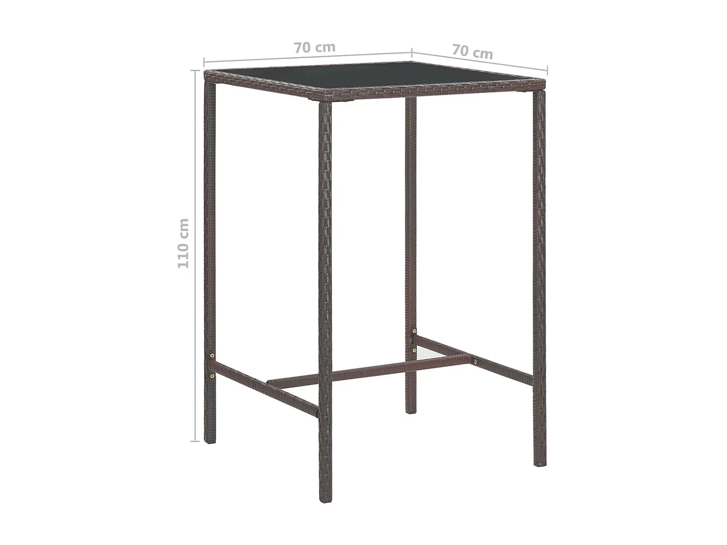 Settimio  Meubles de bar de jardin 3pcs et coussins Résine tressée Marron