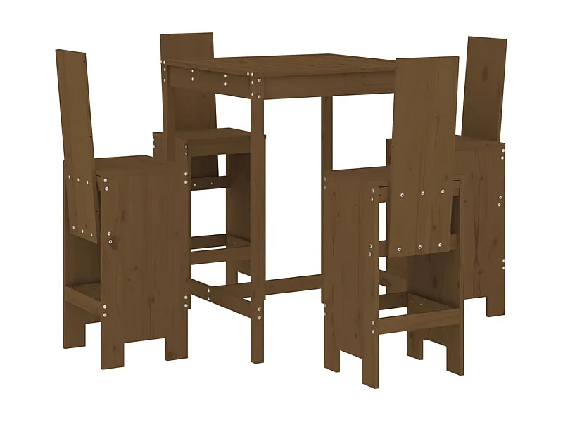 Erlin  Ensemble de bar de jardin 5 pcs marron miel bois de pin massif