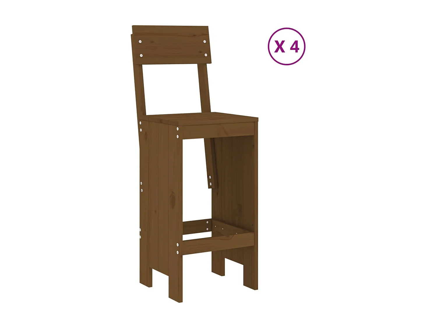 Lise Marie  Ensemble de bar de jardin 5 pcs marron miel bois de pin massif