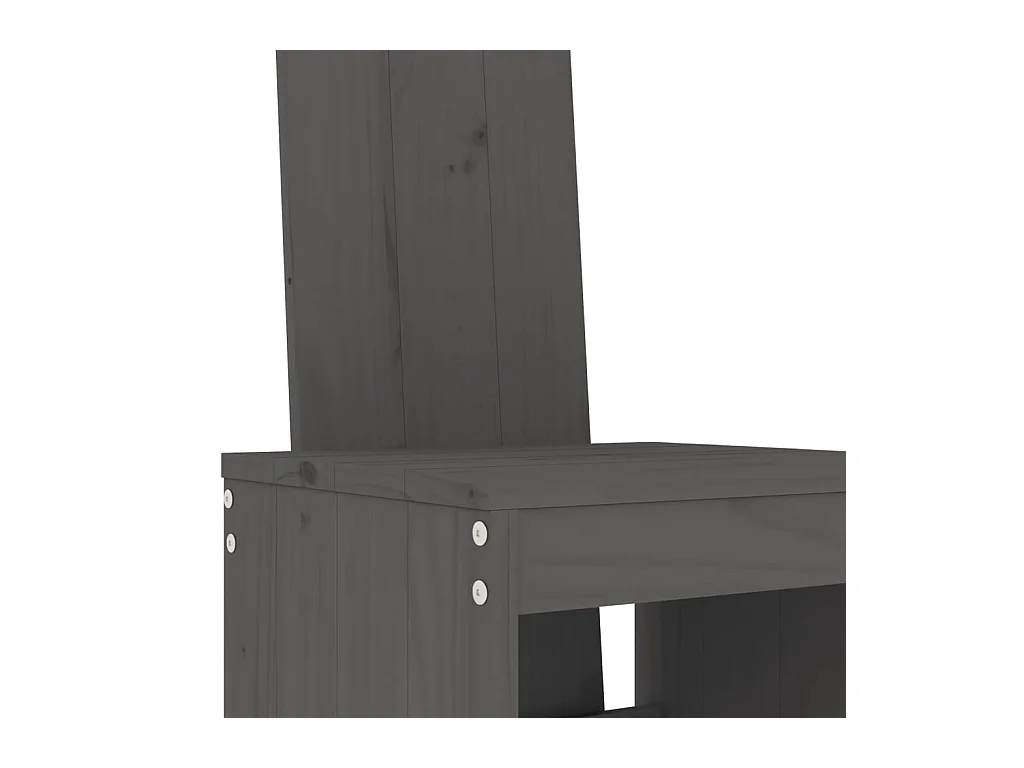 Kelvor  Ensemble de bar de jardin 3 pcs gris bois de pin massif