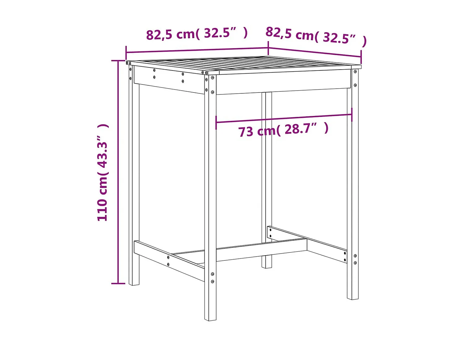 Kelvor  Ensemble de bar de jardin 3 pcs gris bois de pin massif
