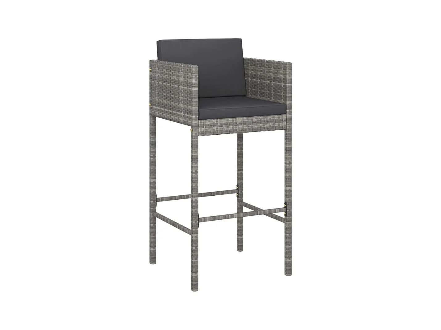 Marie-Monique  Ensemble de bar de jardin 3 pcs et coussins Résine tressée Gris