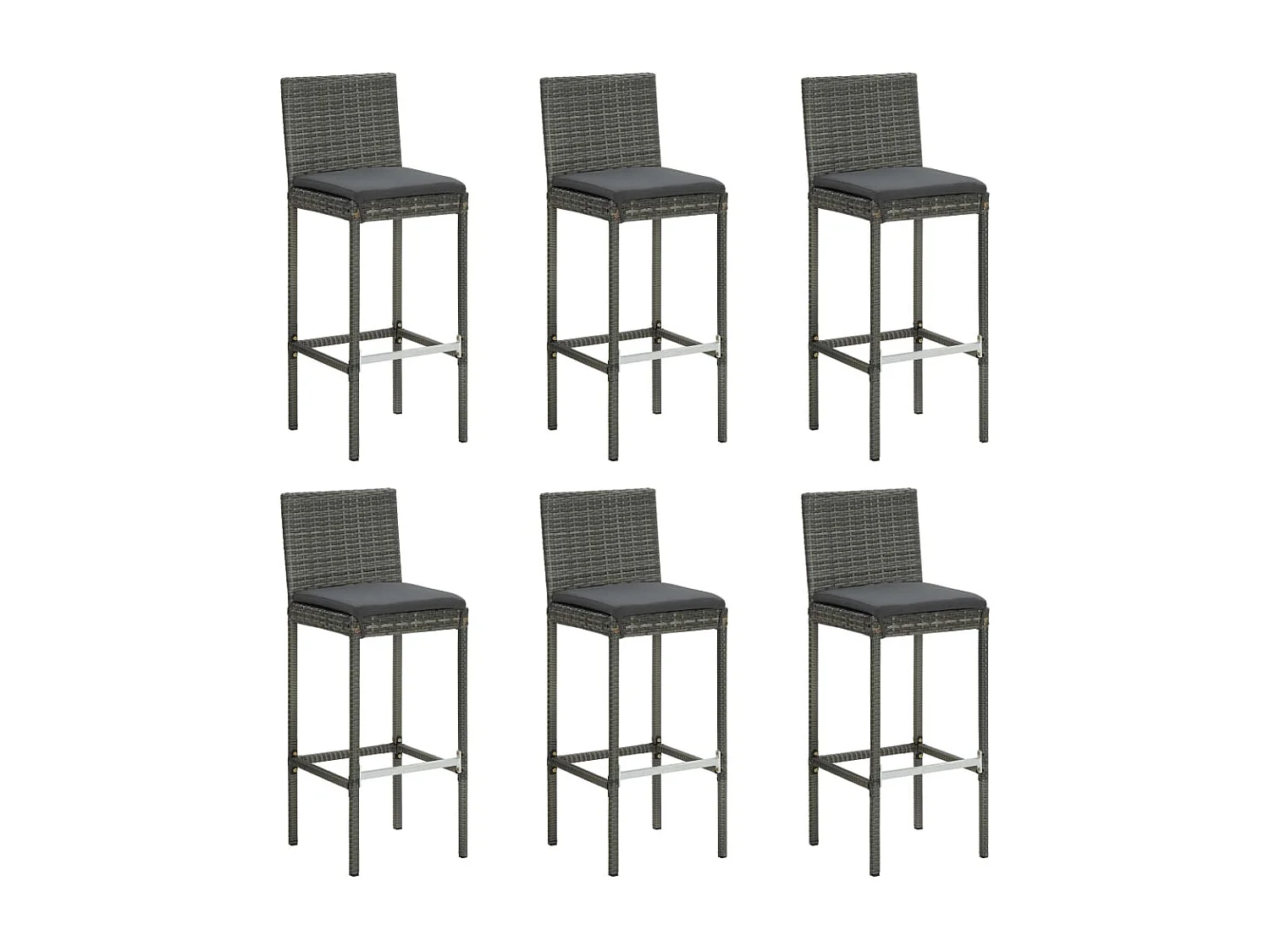 Cyrrin  Ensemble de bar de jardin 7 pcs avec coussins Gris