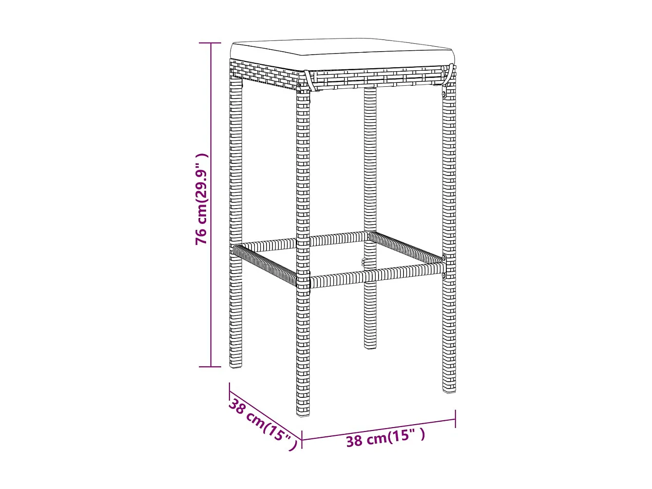 Eliron  Ensemble de bar de jardin 9 pcs avec coussins gris poly rotin