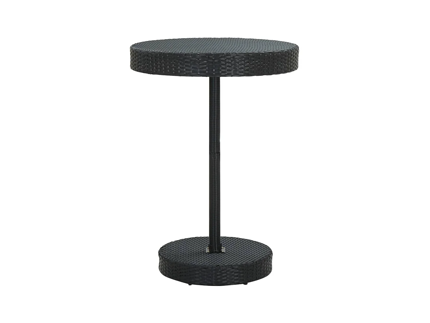 Pierre-Guillaume  Ensemble de bar jardin 5 pcs noir poly rotin/bois massif acacia