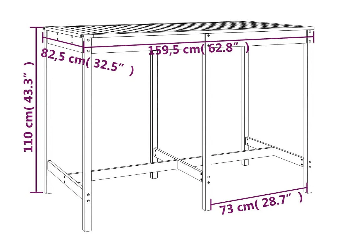 Hakim  Ensemble de bar de jardin 7 pcs marron miel bois de pin massif