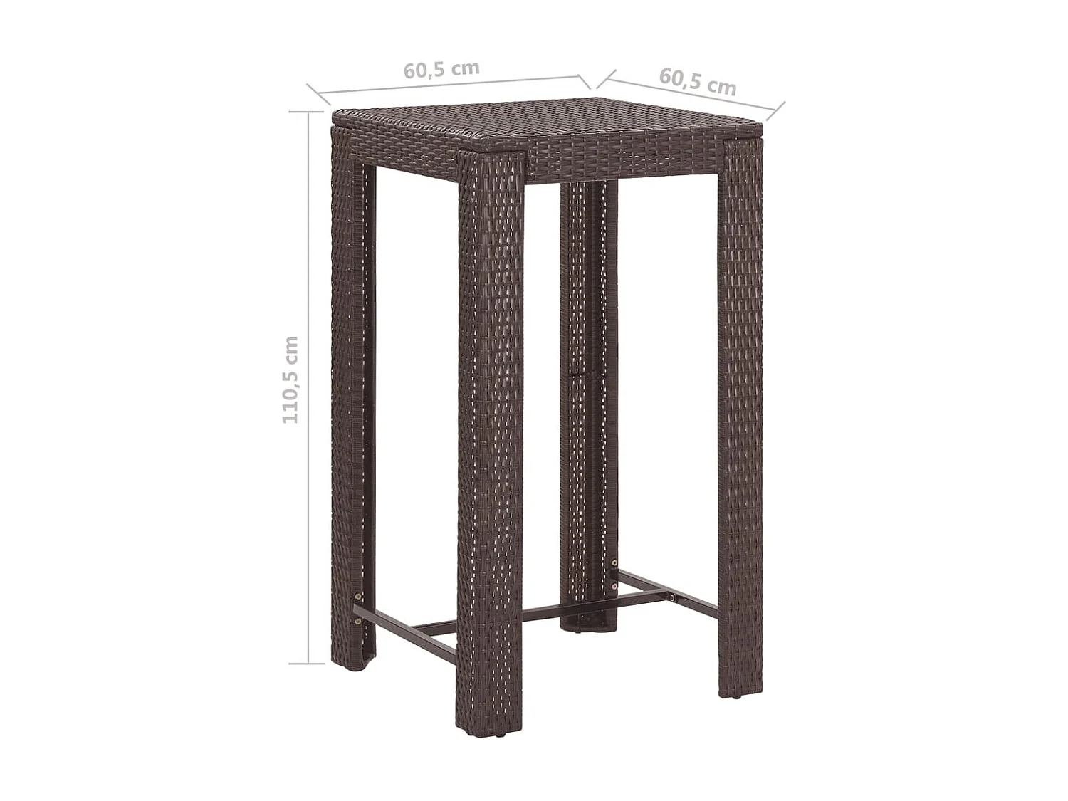 Thylvi  Ensemble bar de jardin 5 pcs et coussins Résine tressée Marron