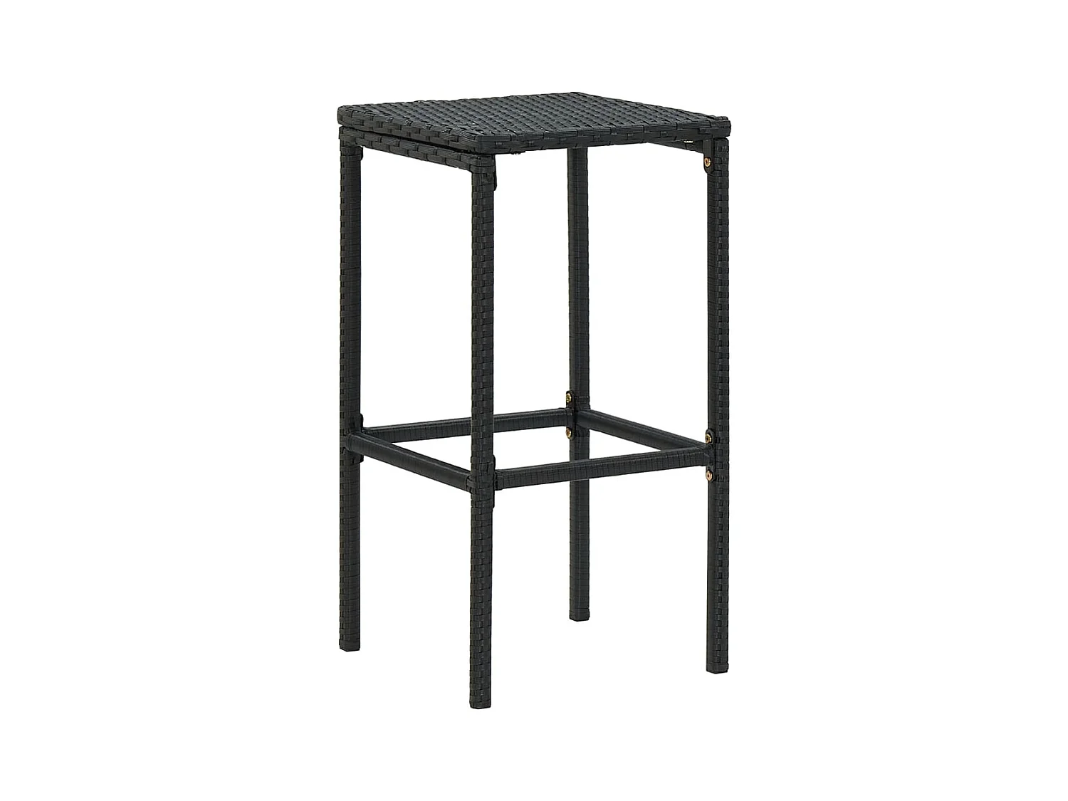 Elisah  Ensemble de bar de jardin 7 pcs et coussins Résine tressée Noir