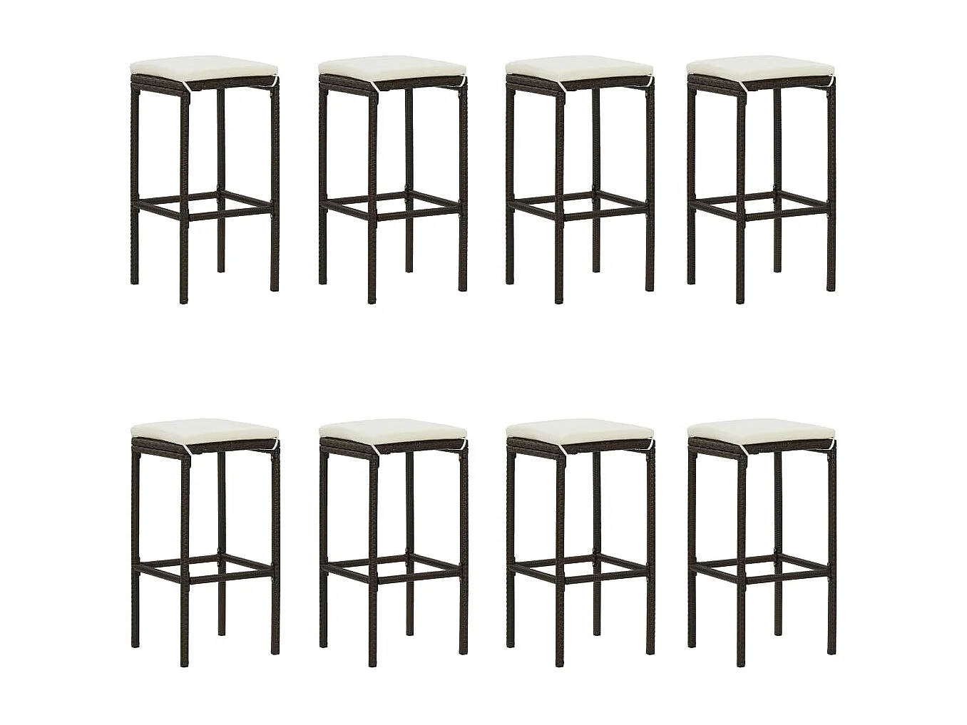 Johns Creek  Ensemble de bar de jardin avec coussins 9 pcs Noir