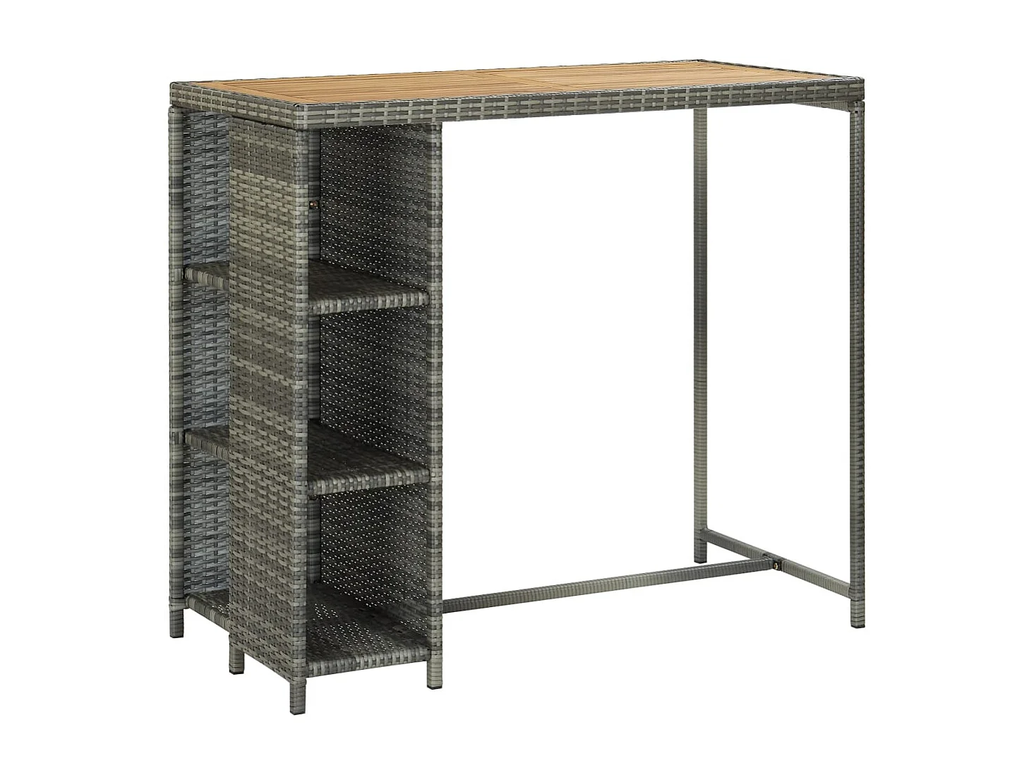 Henry Douglas  Ensemble de bar de jardin 5 pcs et coussins Résine tressée Gris