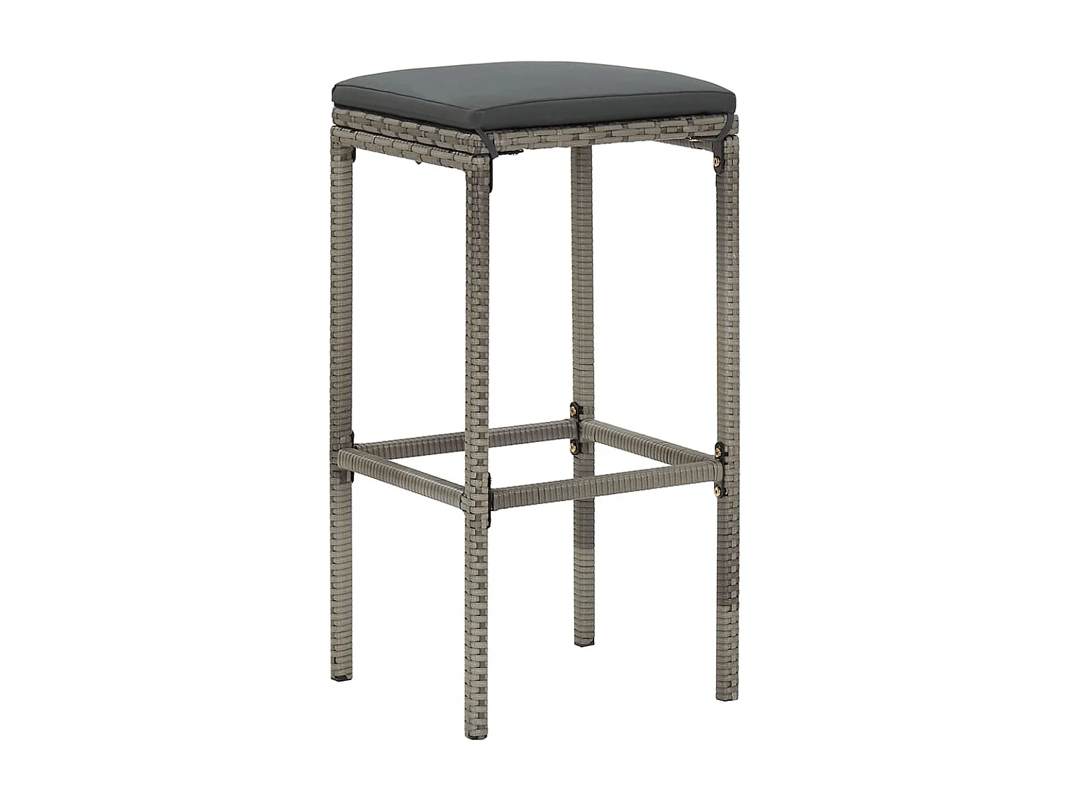 Louis-Marius  Ensemble de bar de jardin 5 pcs gris bois massif acacia rotin