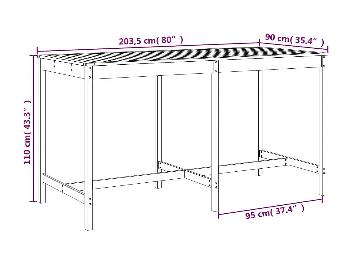 Henri-Gabriel  Ensemble de bar de jardin 9 pcs marron miel bois de pin massif