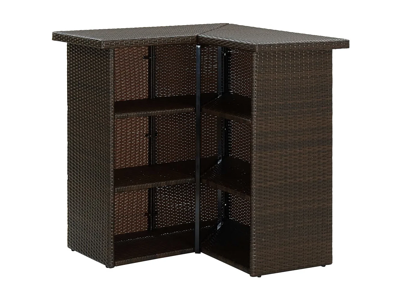 Valdyn  Ensemble de bar de jardin 16 pcs coussins Résine tressée Marron