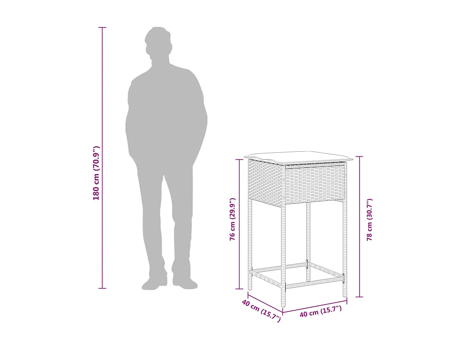 Sandra  Ensemble de bar de jardin 5 pcs avec coussins gris poly rotin