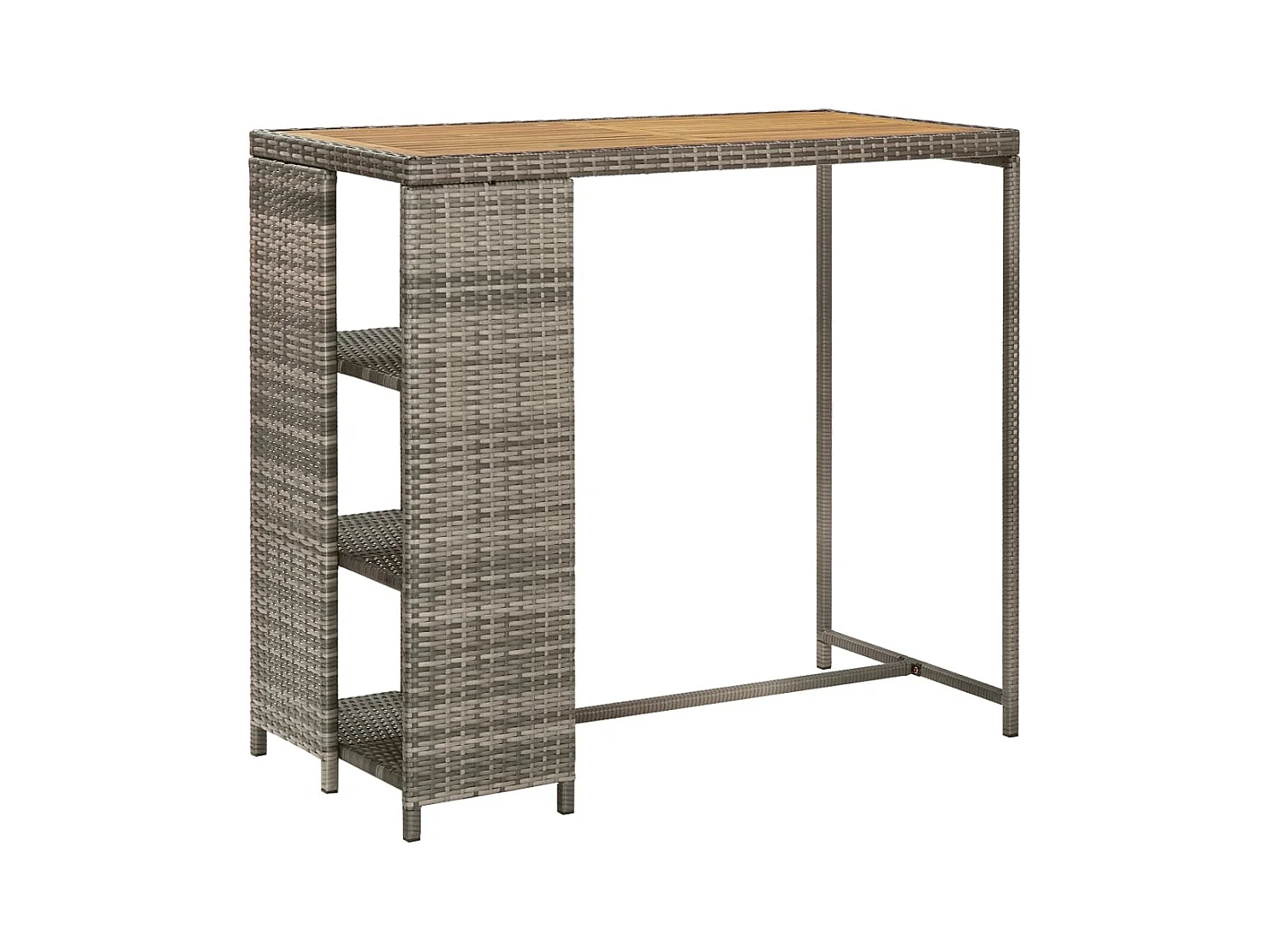 Kella  Ensemble de bar de jardin 3 pcs et coussins gris résine tressée