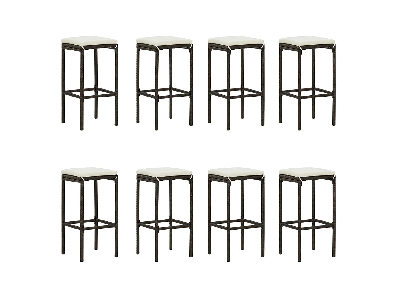 Elisah  Ensemble de bar de jardin 9 pcs coussins Résine tressée Marron