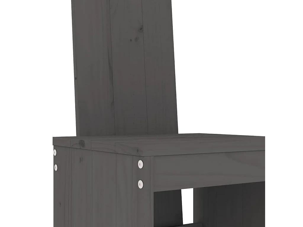 Lucien-Joseph-René  Ensemble de bar de jardin 9 pcs gris bois de pin massif