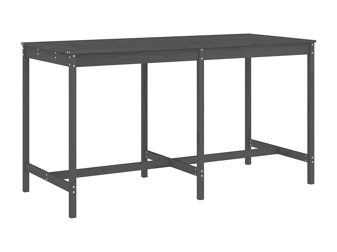 Lucien-Joseph-René  Ensemble de bar de jardin 9 pcs gris bois de pin massif