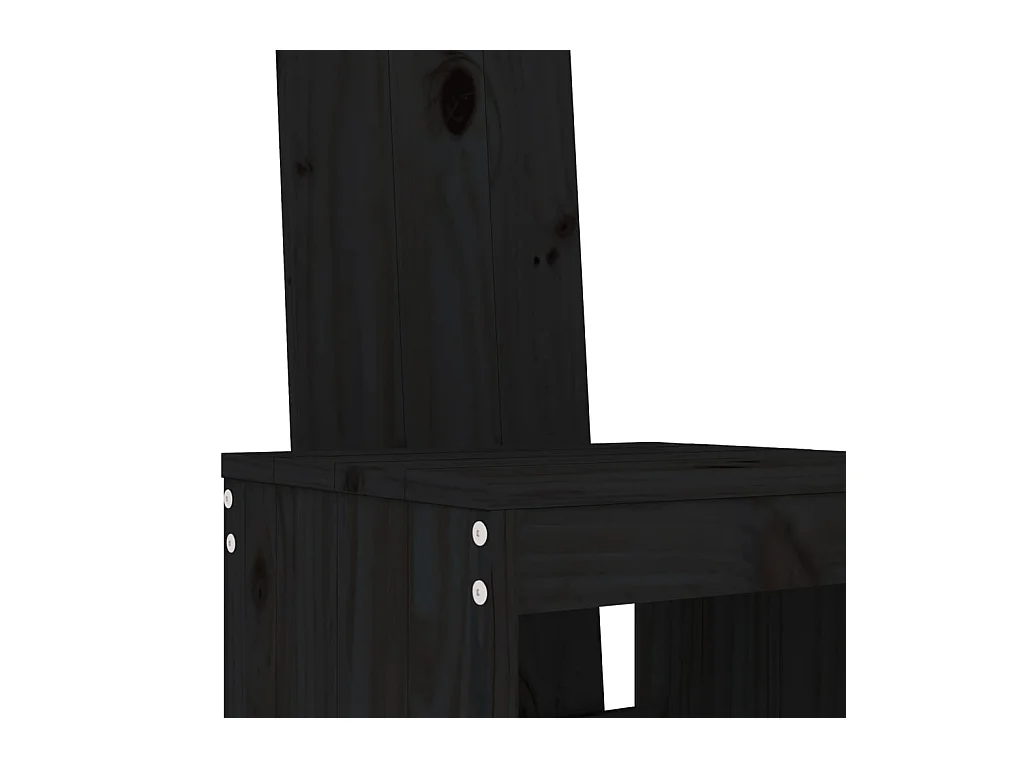Kelvor  Ensemble de bar de jardin 3 pcs noir bois de pin massif