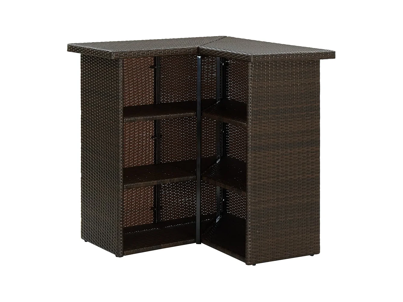 Valdyn  Ensemble de bar de jardin 8 pcs coussins Résine tressée Marron