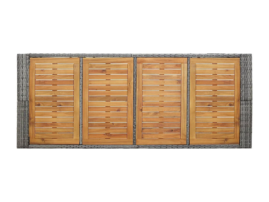 Tyrone  Ensemble de bar d'extérieur 9 pcs poly rotin bois d'acacia Gris