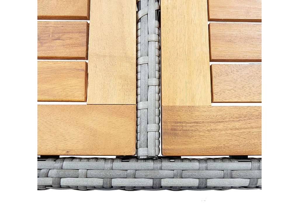 Tyrone  Ensemble de bar d'extérieur 9 pcs poly rotin bois d'acacia Gris