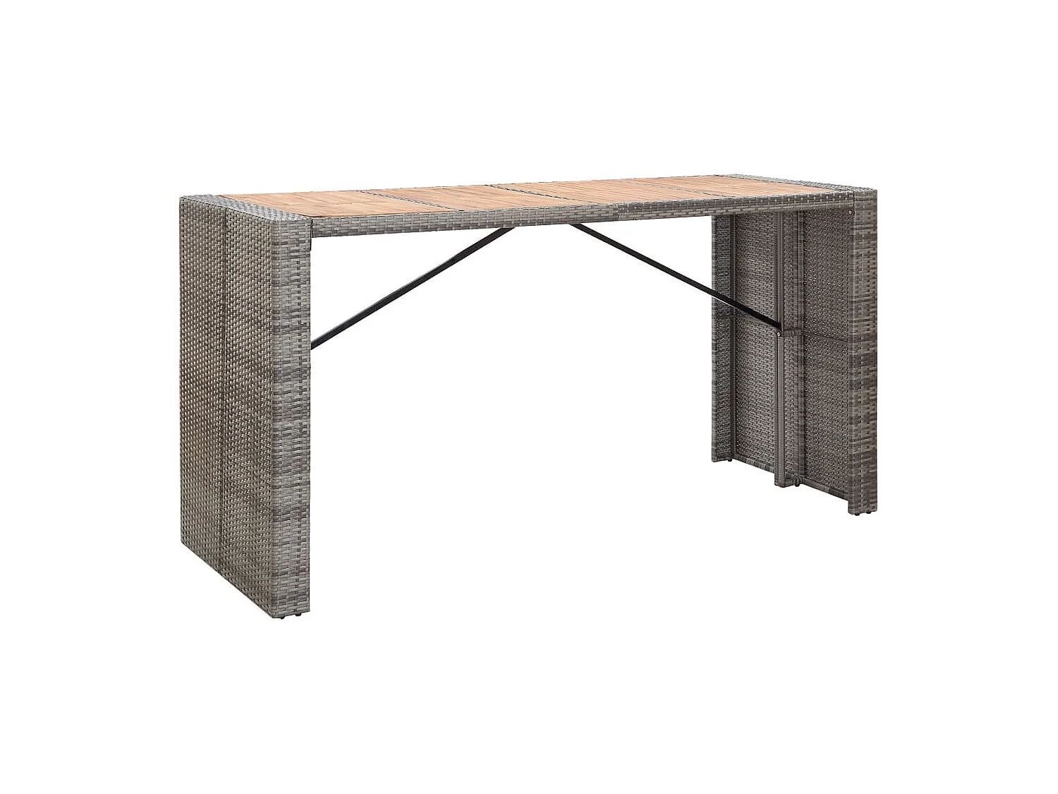 Tyrone  Muebles de bar jardín 9 pzas ratán sintético madera acacia gris